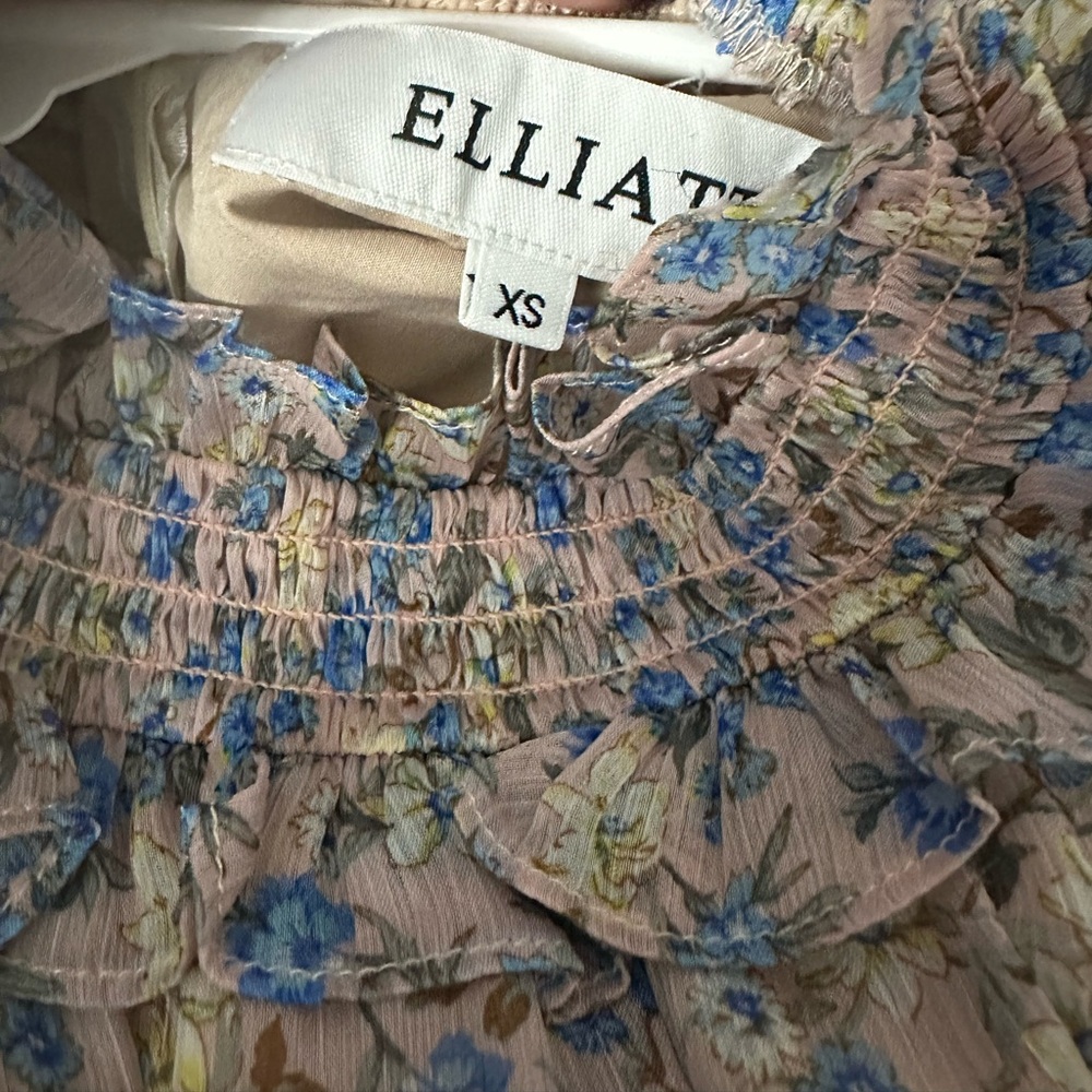 Eliatt Floral Ruffle Maxi Dress in Periwinkle Size Extra Small - Picture 5 of 5